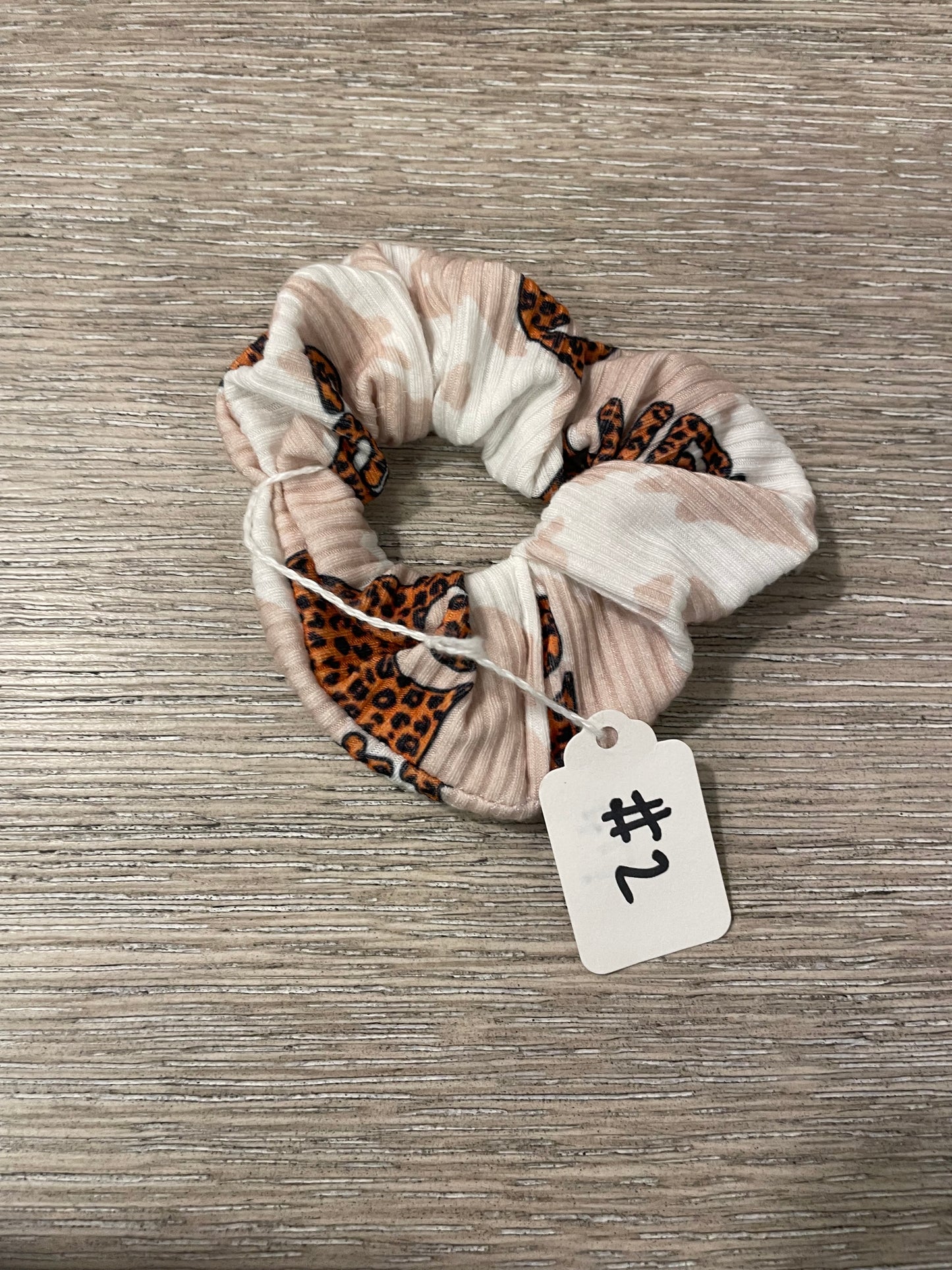 Workwear cow cheetah Scrunchies