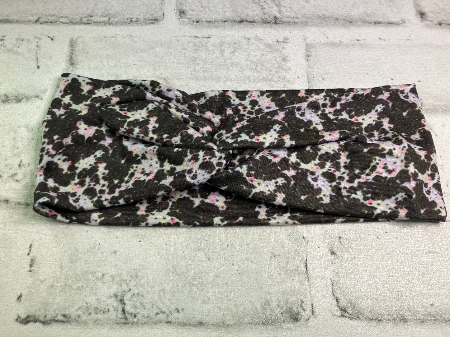 Paint splatter cow adult headbands