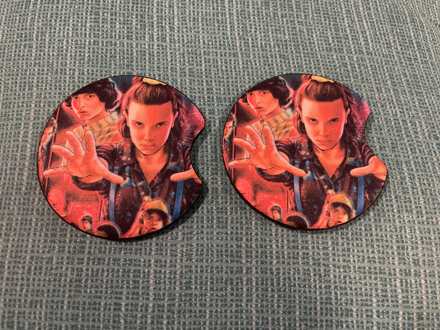 Stranger things car coasters💜