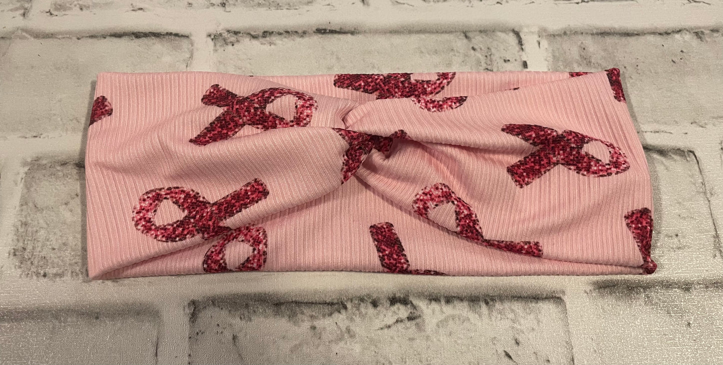 Breast cancer awareness headbands adult💚