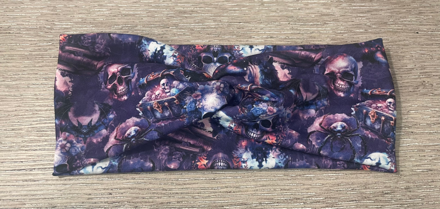 Purple skull headbands adult💚