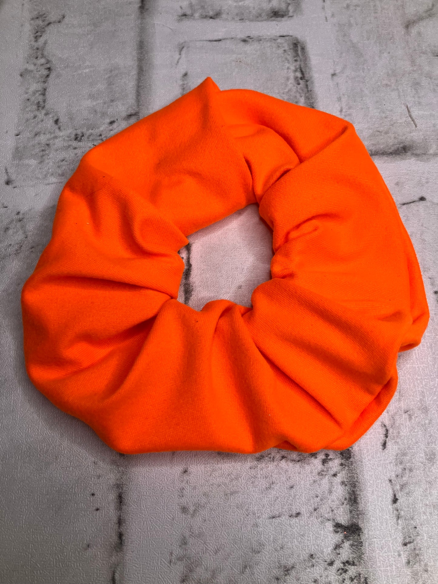 Neon orange scrunchies