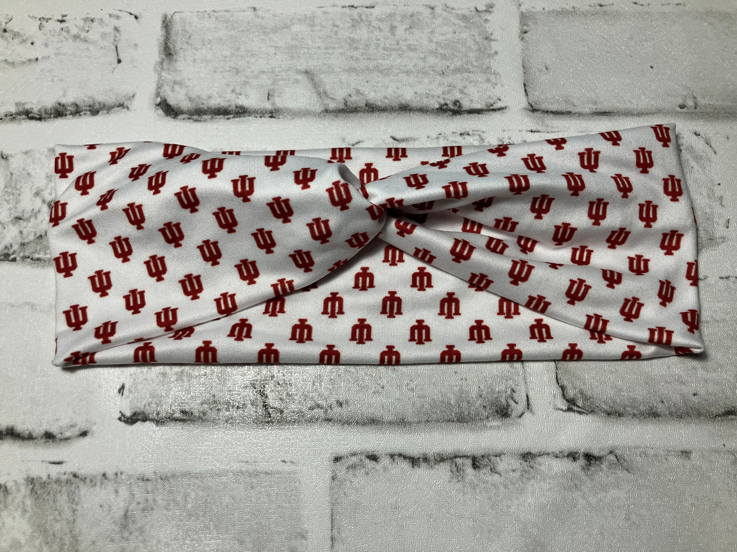 White crimson Indiana child headbands