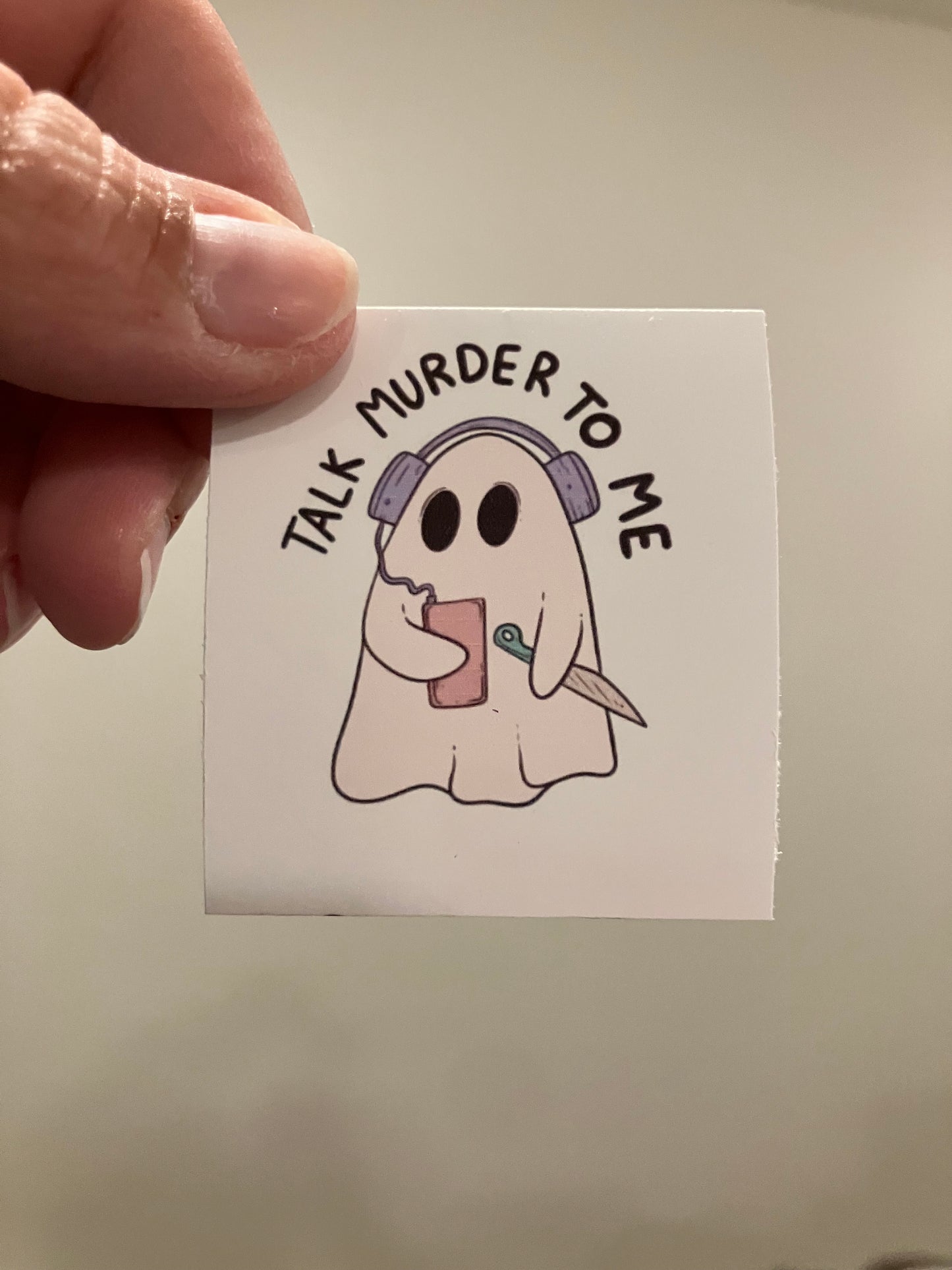 Talk murder to me sticker