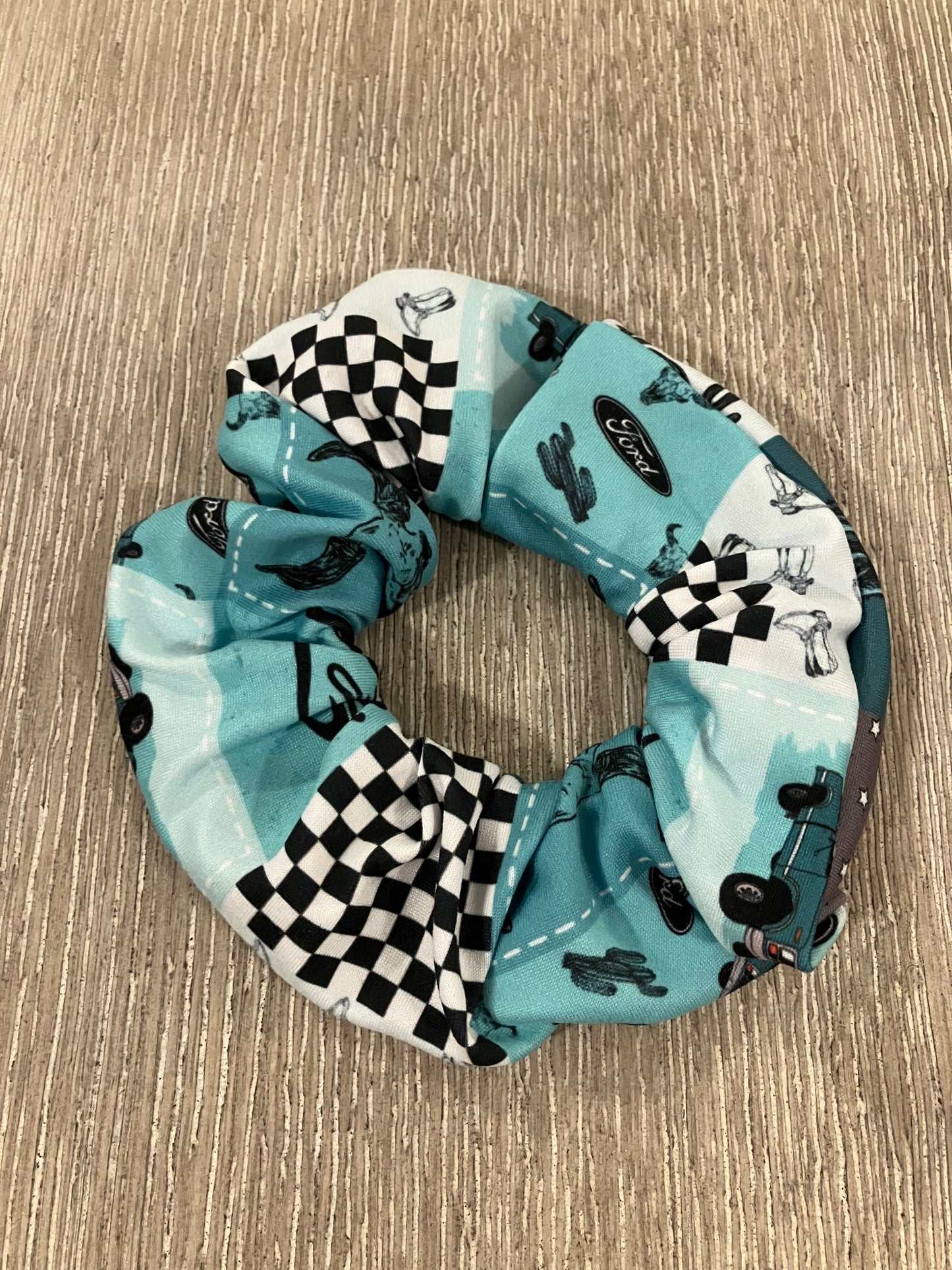 Teal truck scrunchies