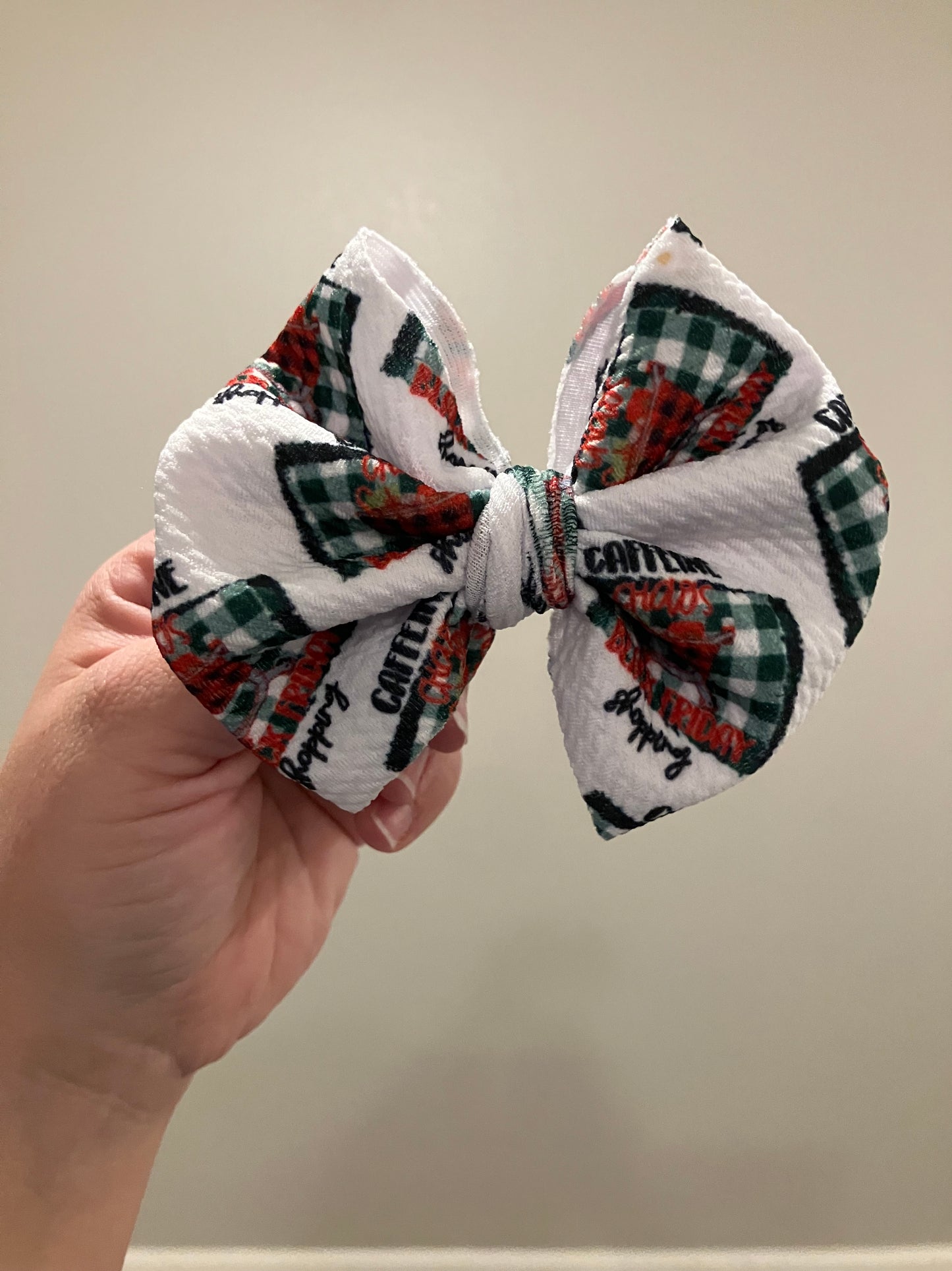 Caffeine and black Friday shopping clip bows