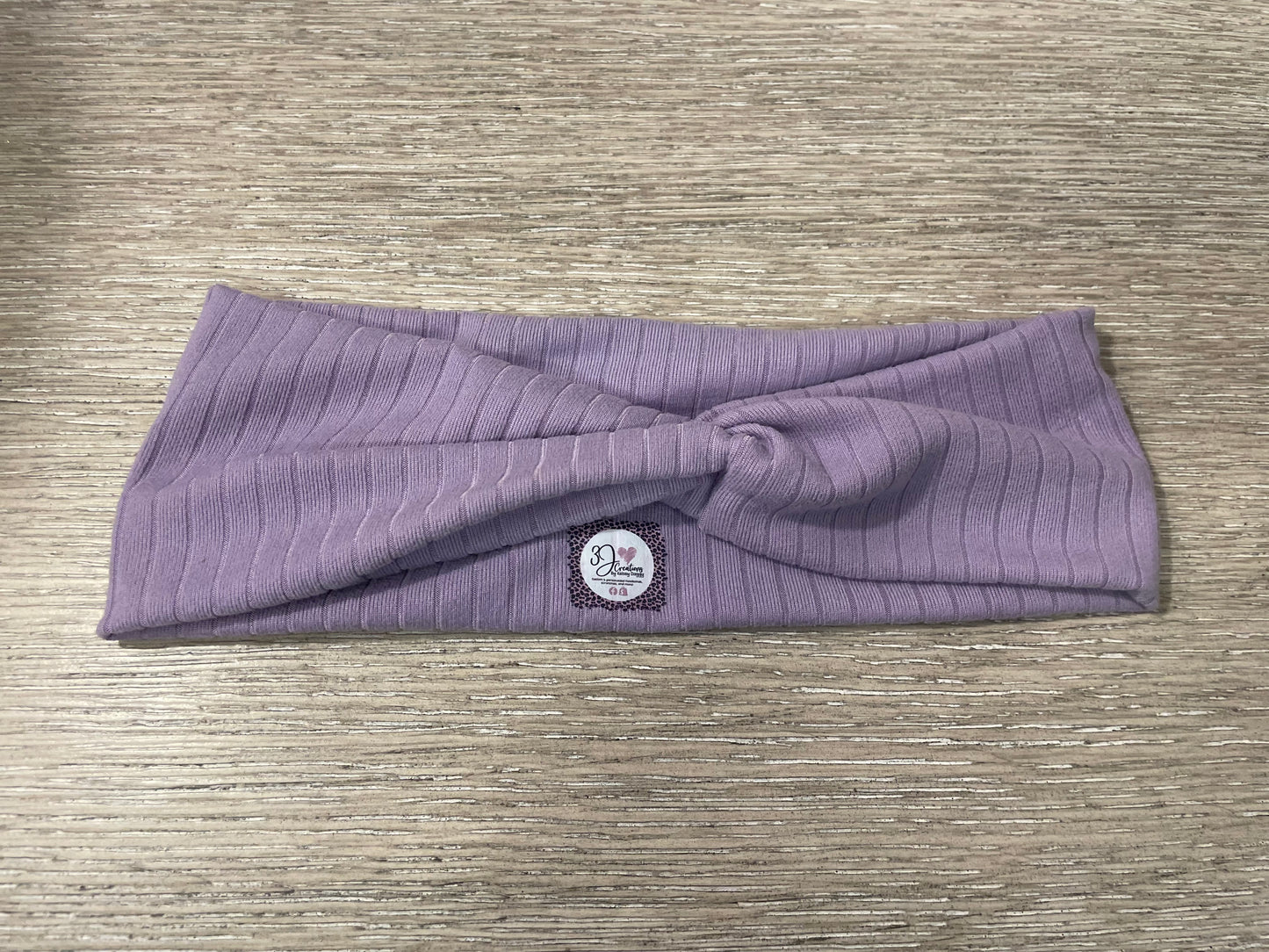 Light purple ribbed adult gently used headbands
