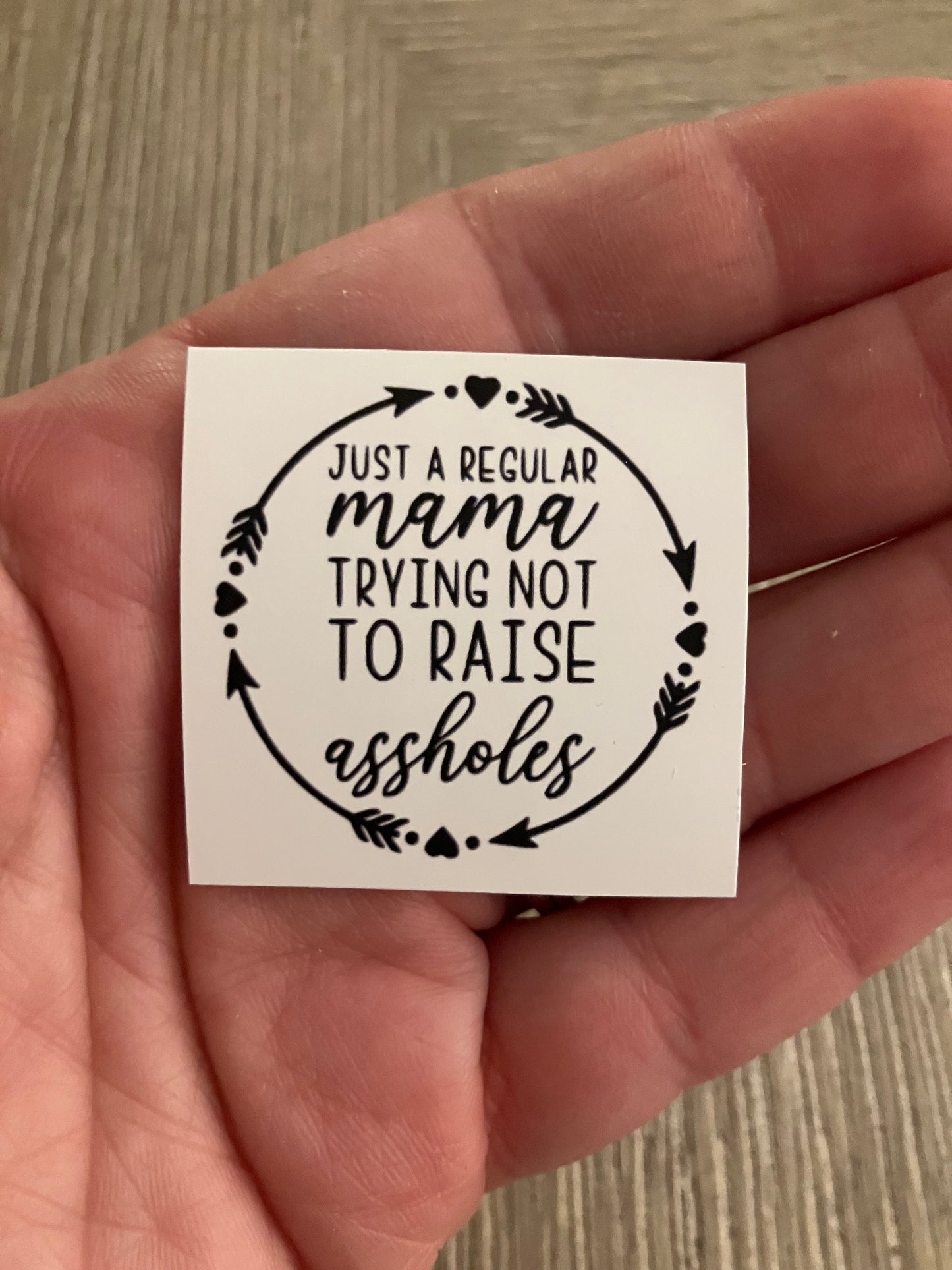 Just a regular mama trying not to raise a$$holes stickers