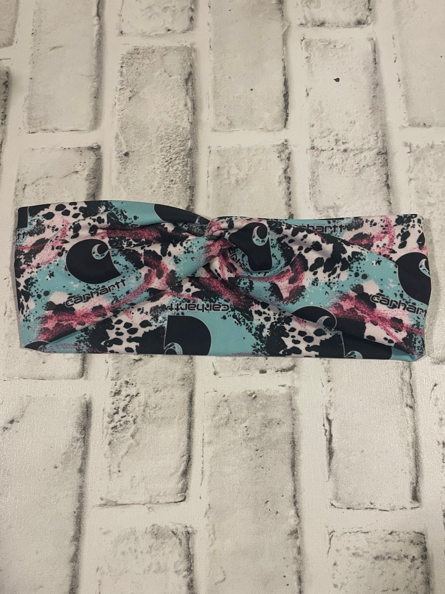Teal/purple cow workwear child headbands💚