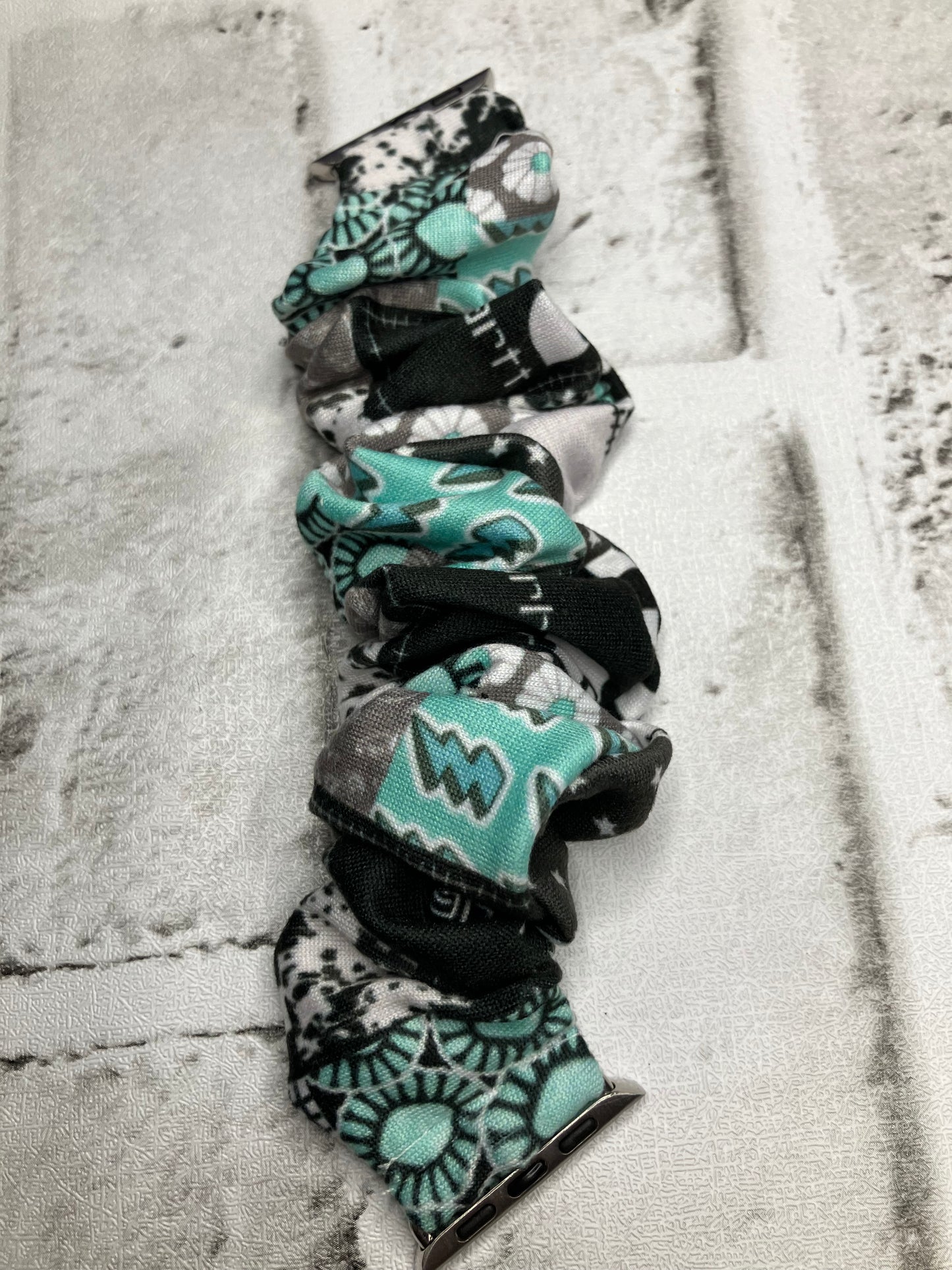 Teal workwear 38mm/40mm/41mm scrunchie Apple Watch bands