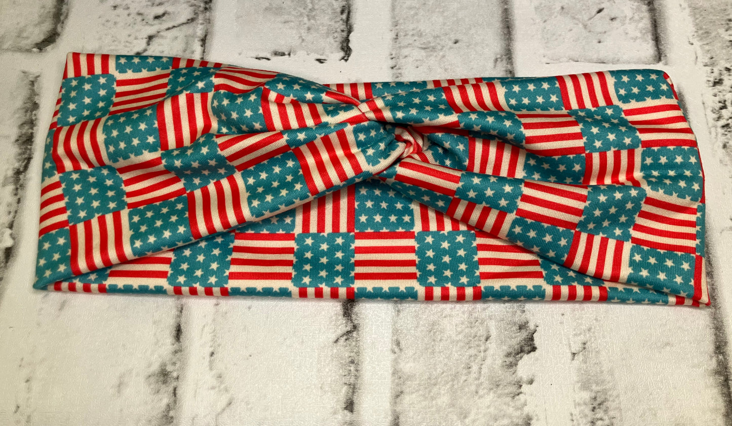 Patriotic patchwork child headband