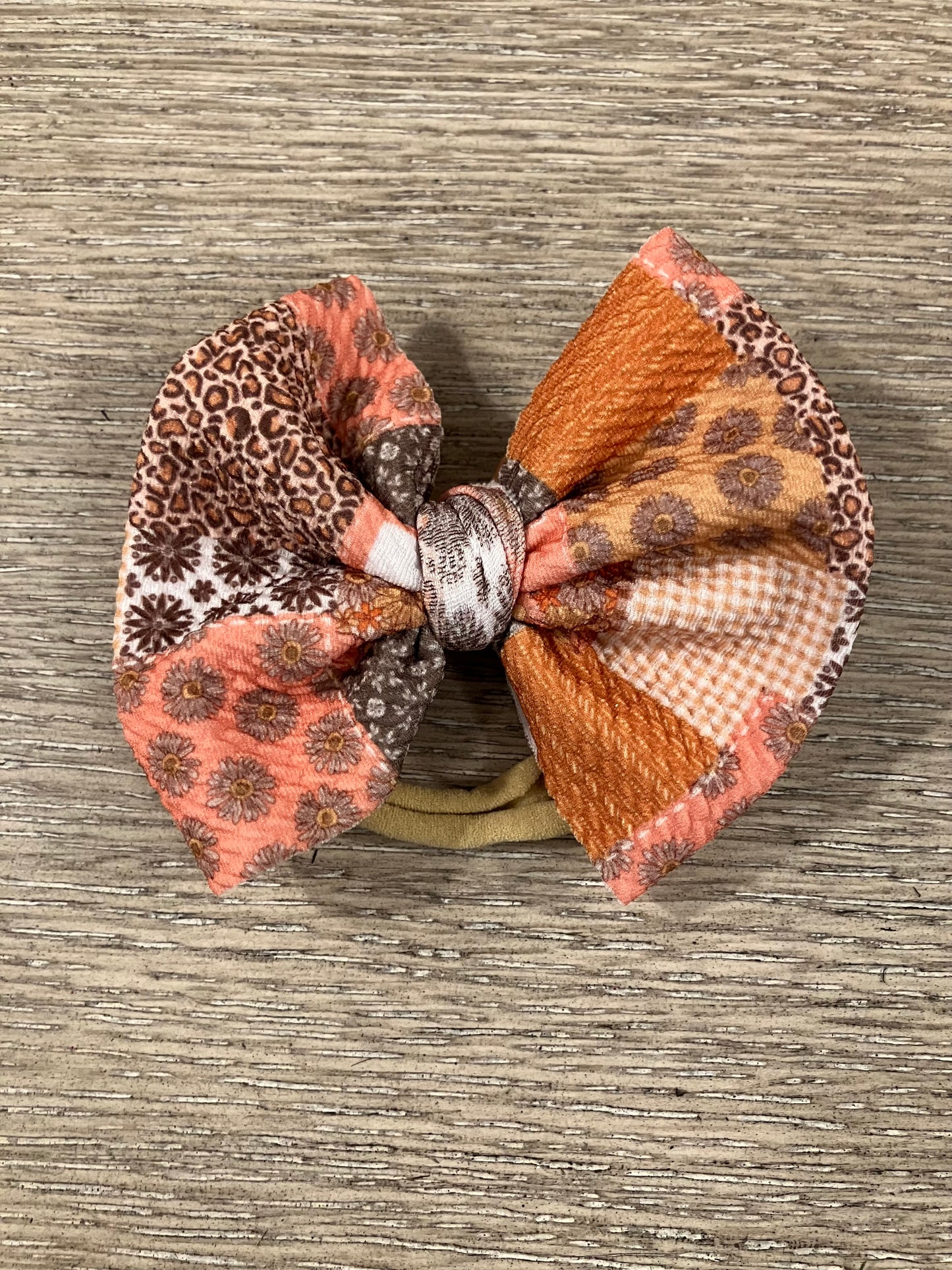 Boho workwear patchwork nylon bow