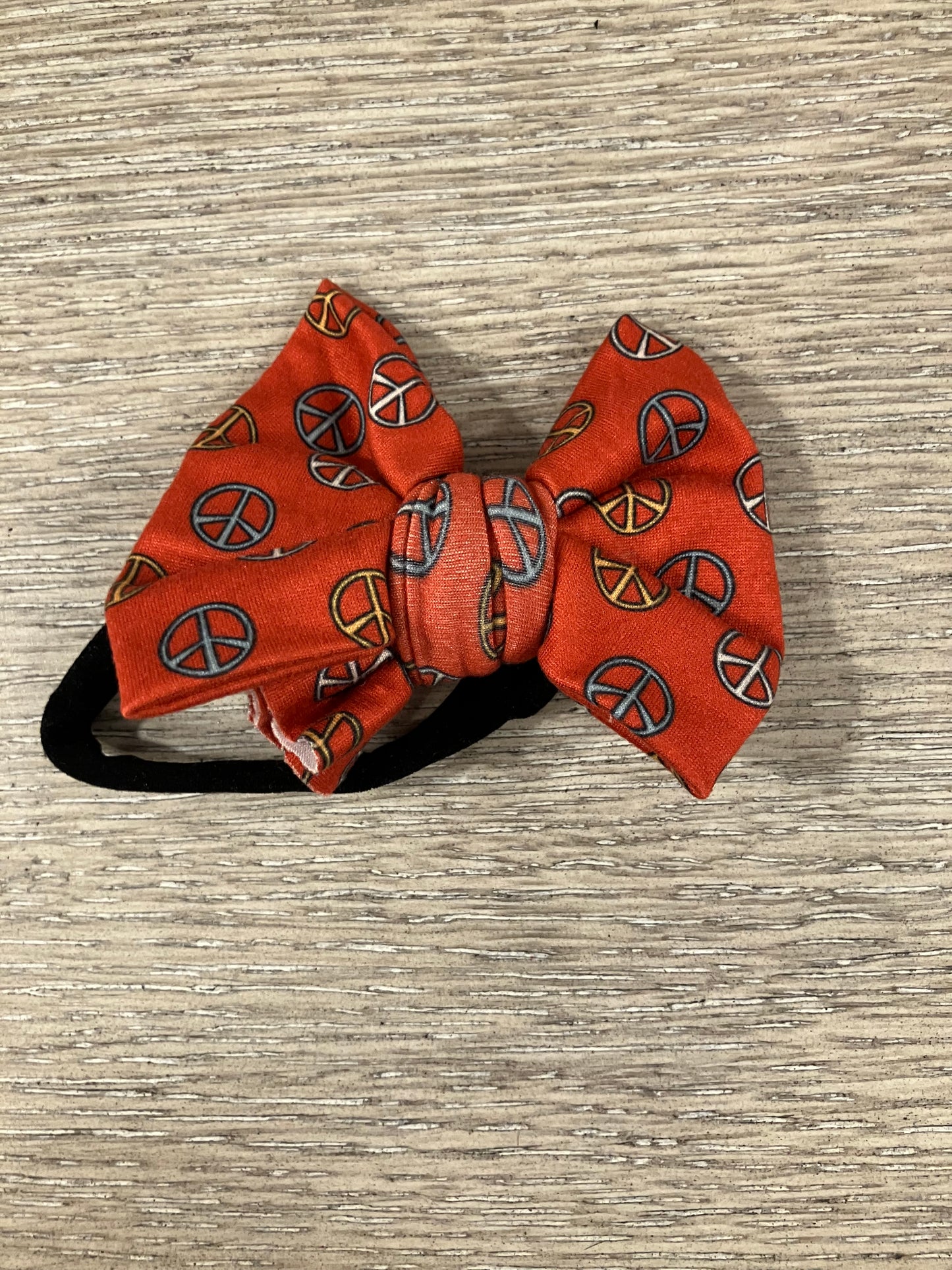 Boho peace sign nylon bows