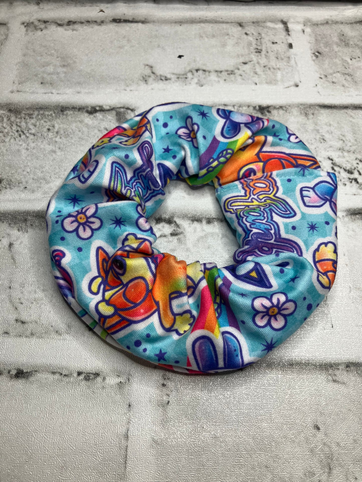 Lisa frank blue dog scrunchies
