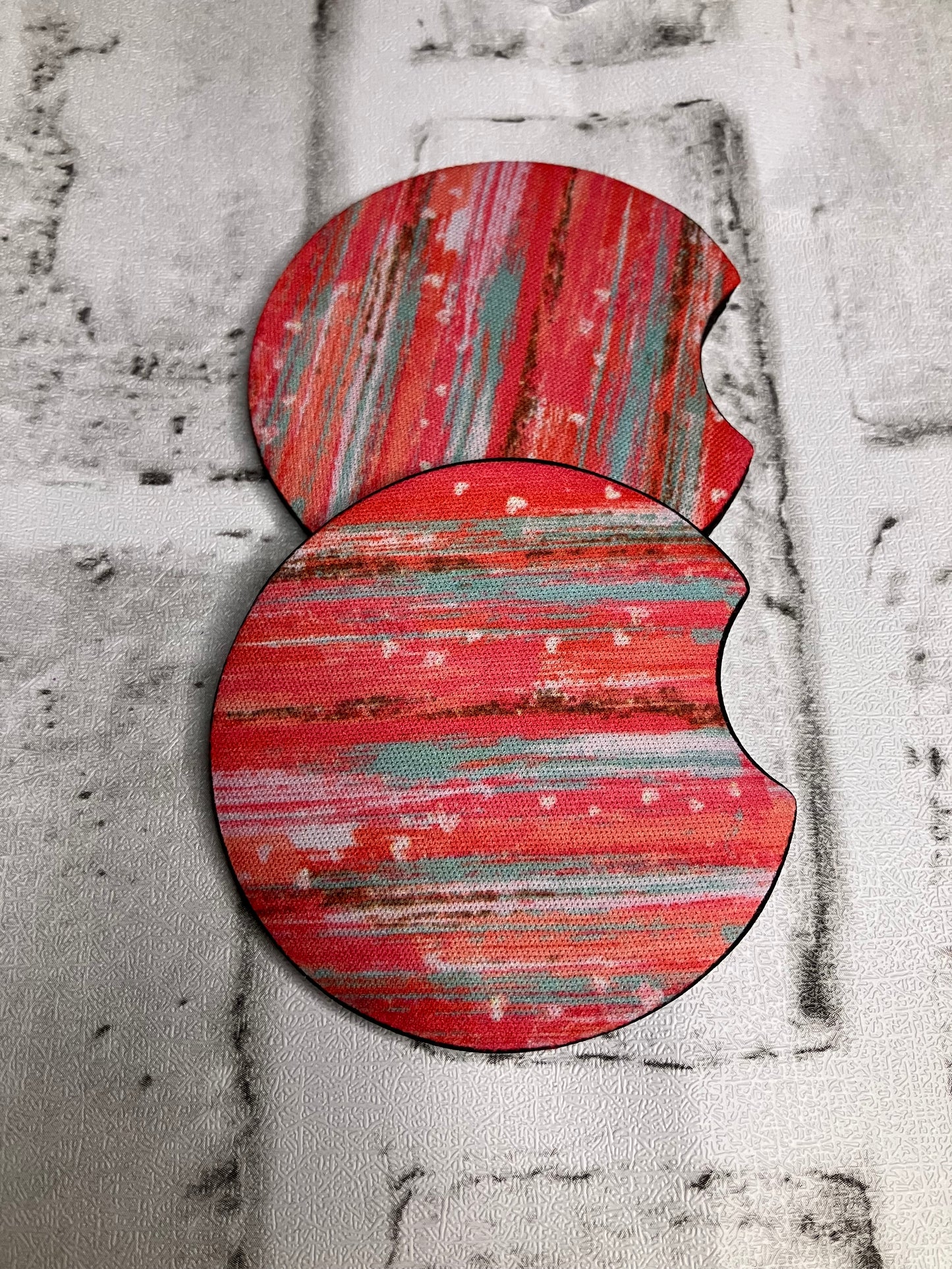Pink brushstroke car coasters