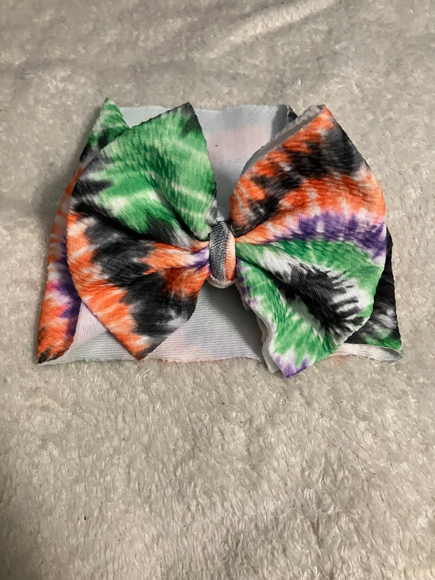 Halloween tie dye toddler bow wrap