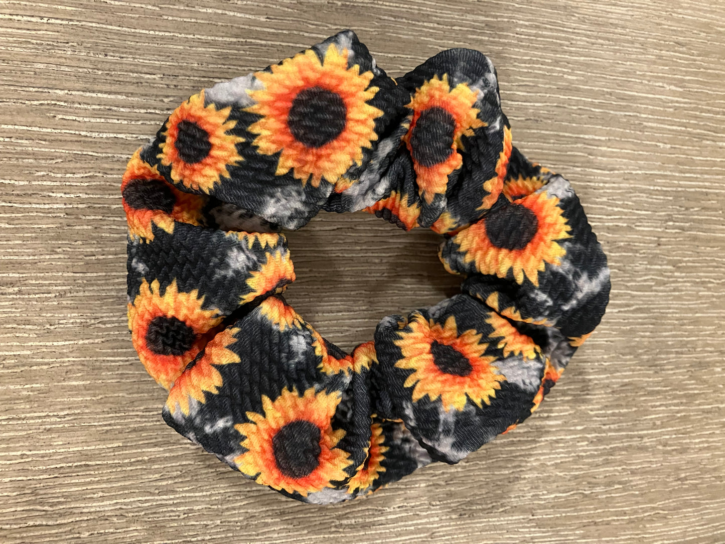 Sunflower cow scrunchies