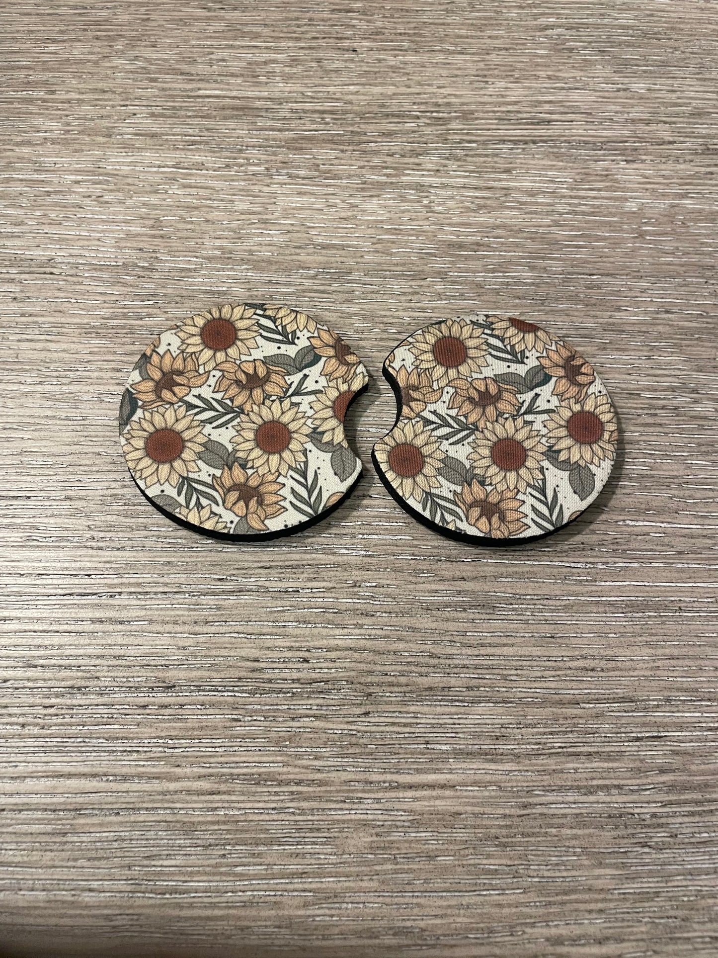 Boho sunflowers car coasters