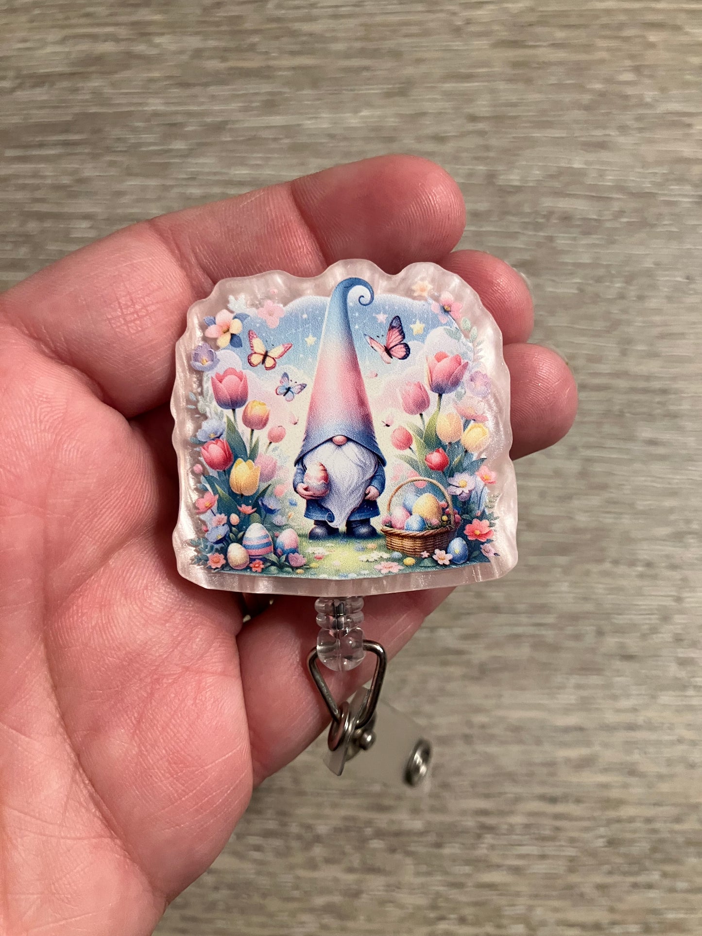Easter gnome badge reels