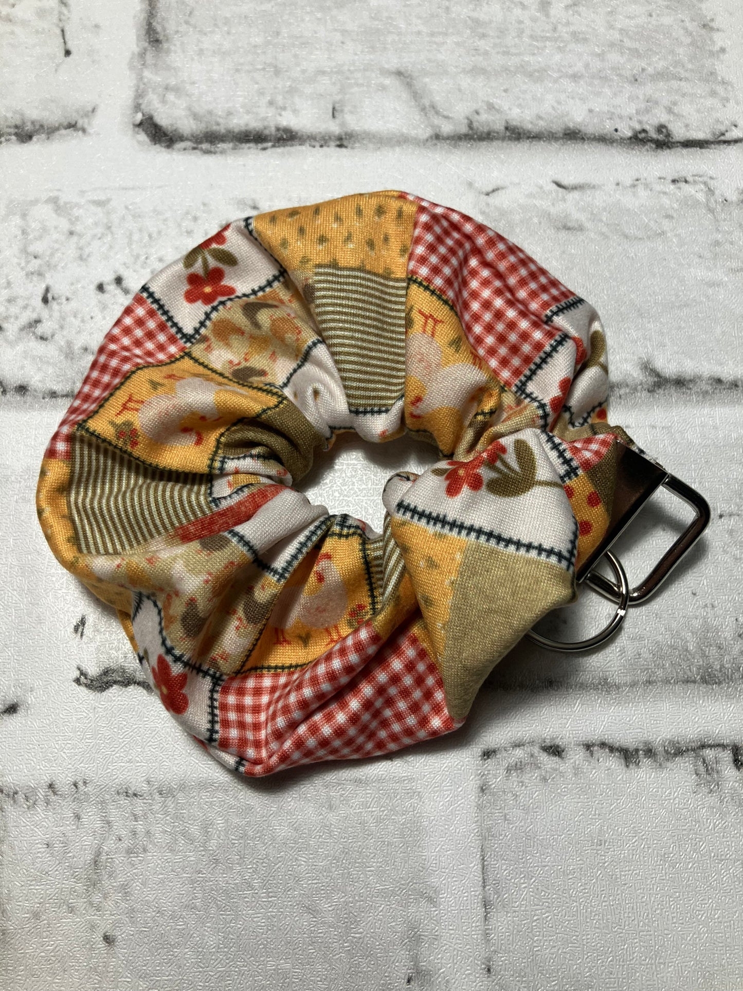 Chicken patchwork scrunchie keychains