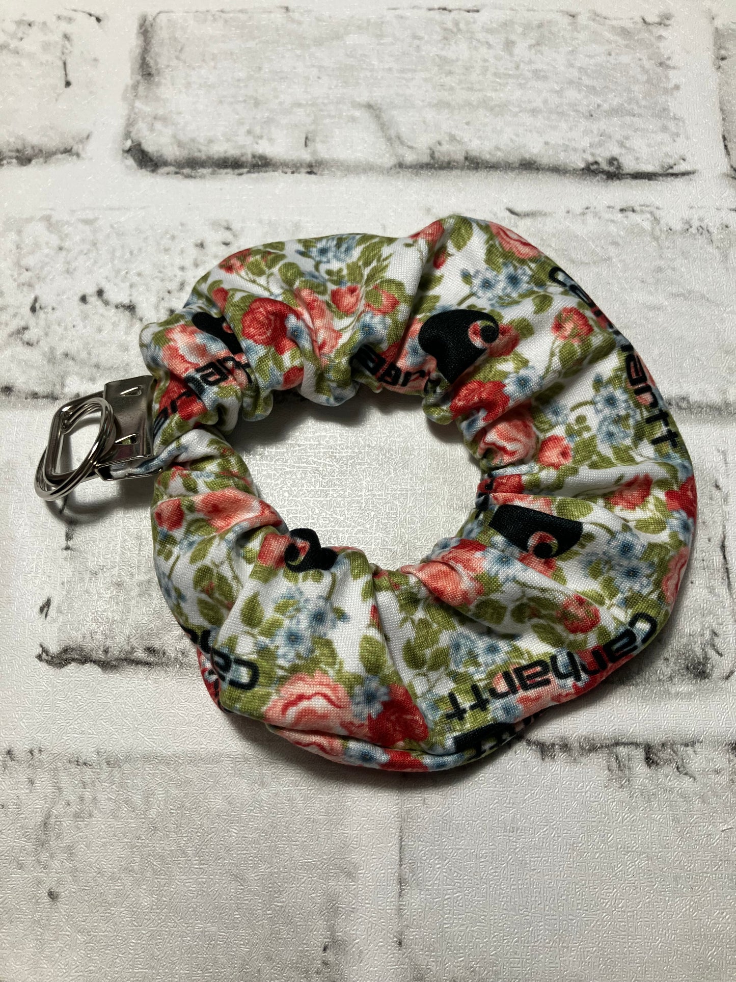 Floral workwear scrunchie keychain