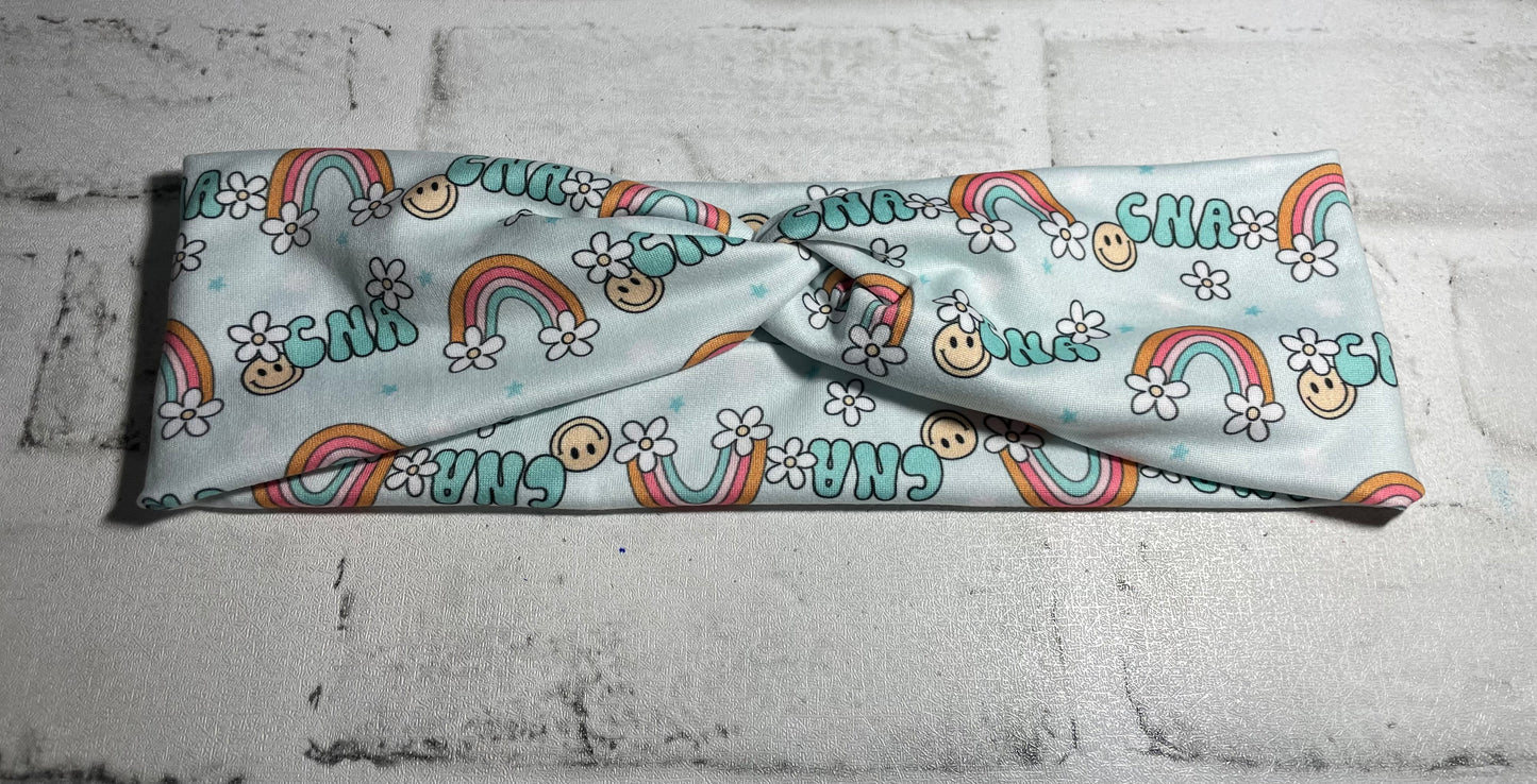 CNA rainbow adult headband💚