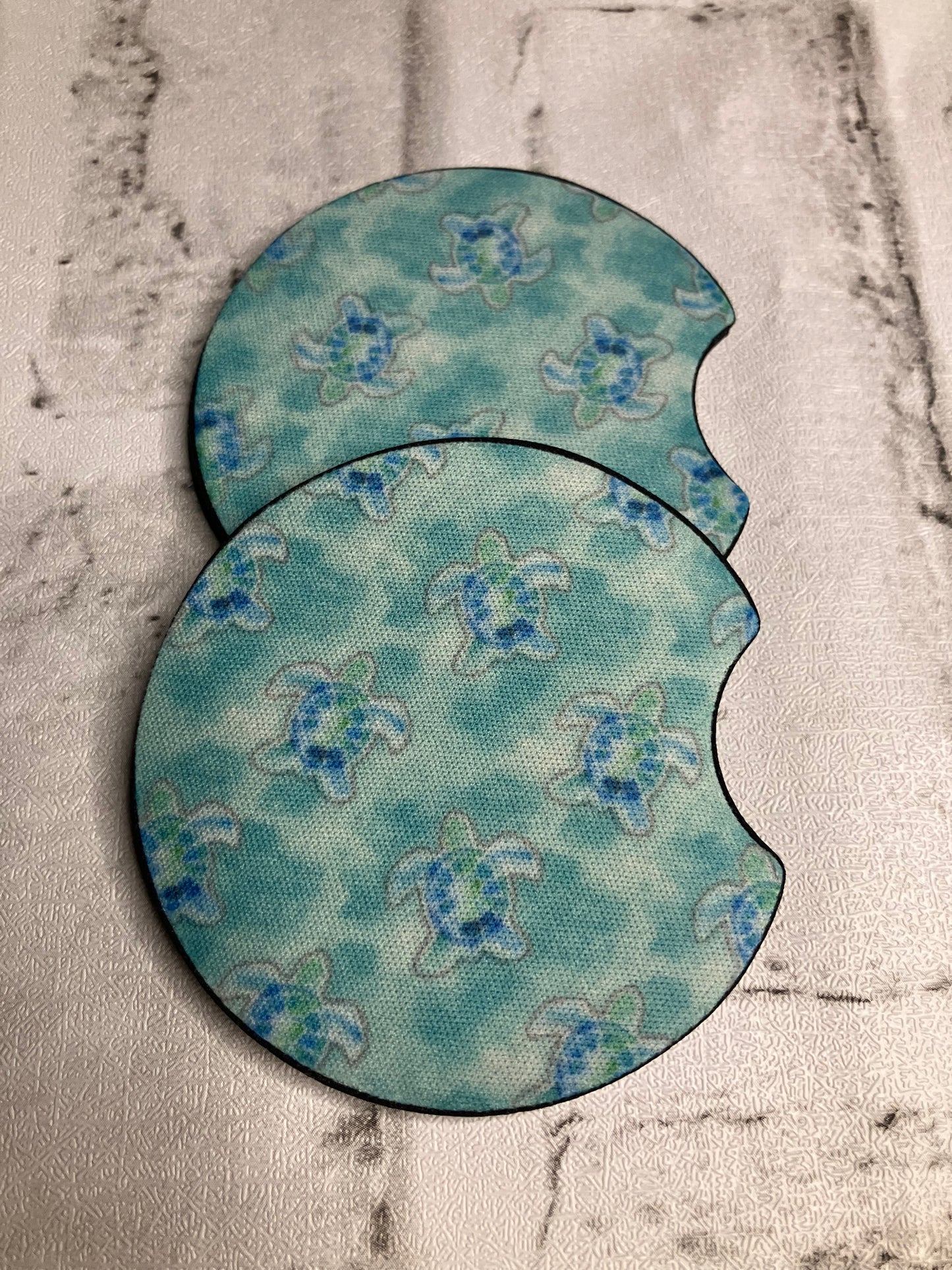 Sea turtle car coasters