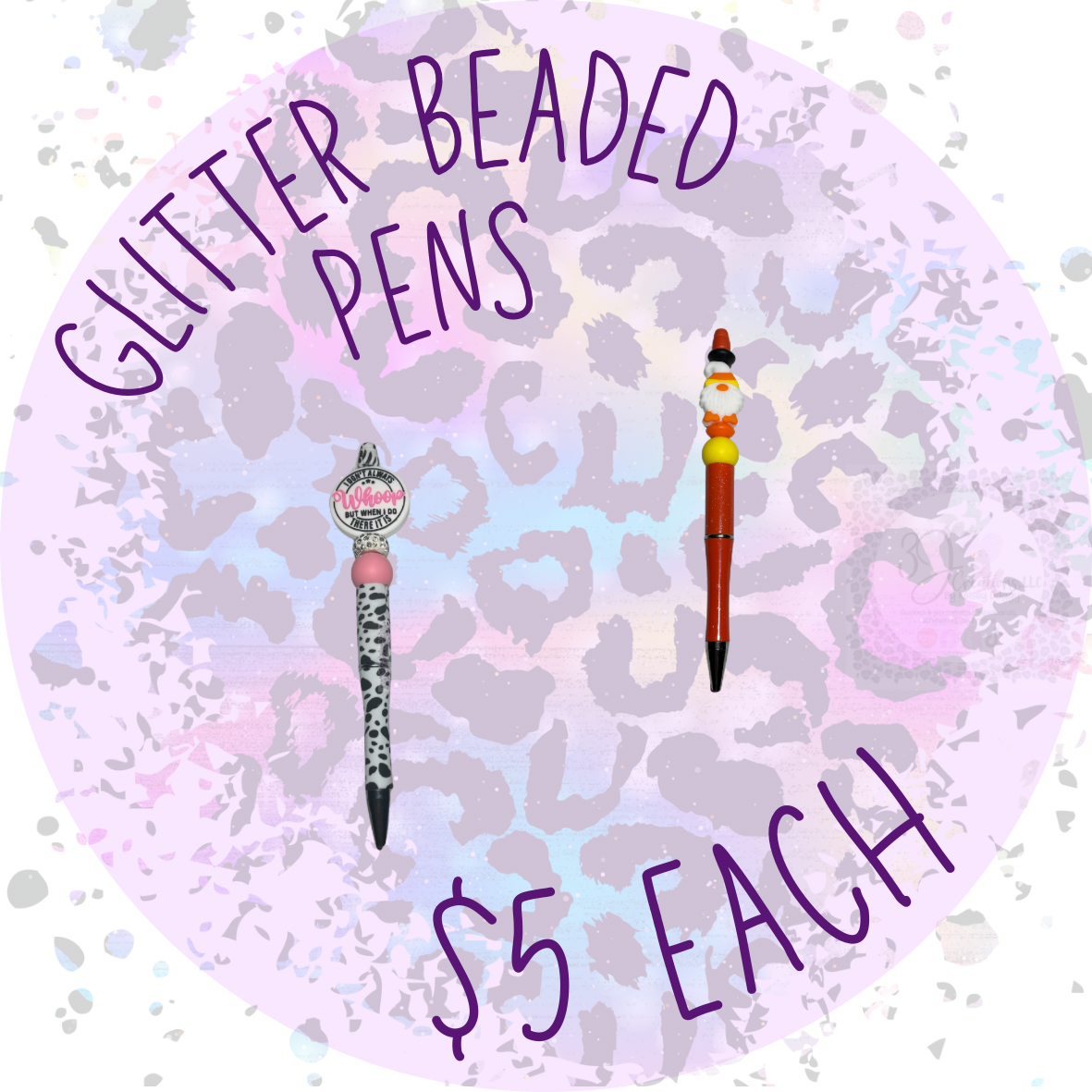 Glitter beaded pens