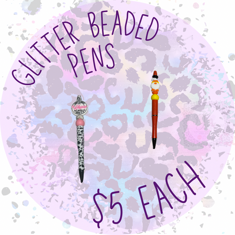 Glitter beaded pens