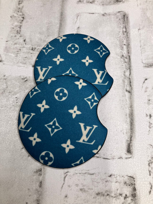 Deep teal green high end car coasters