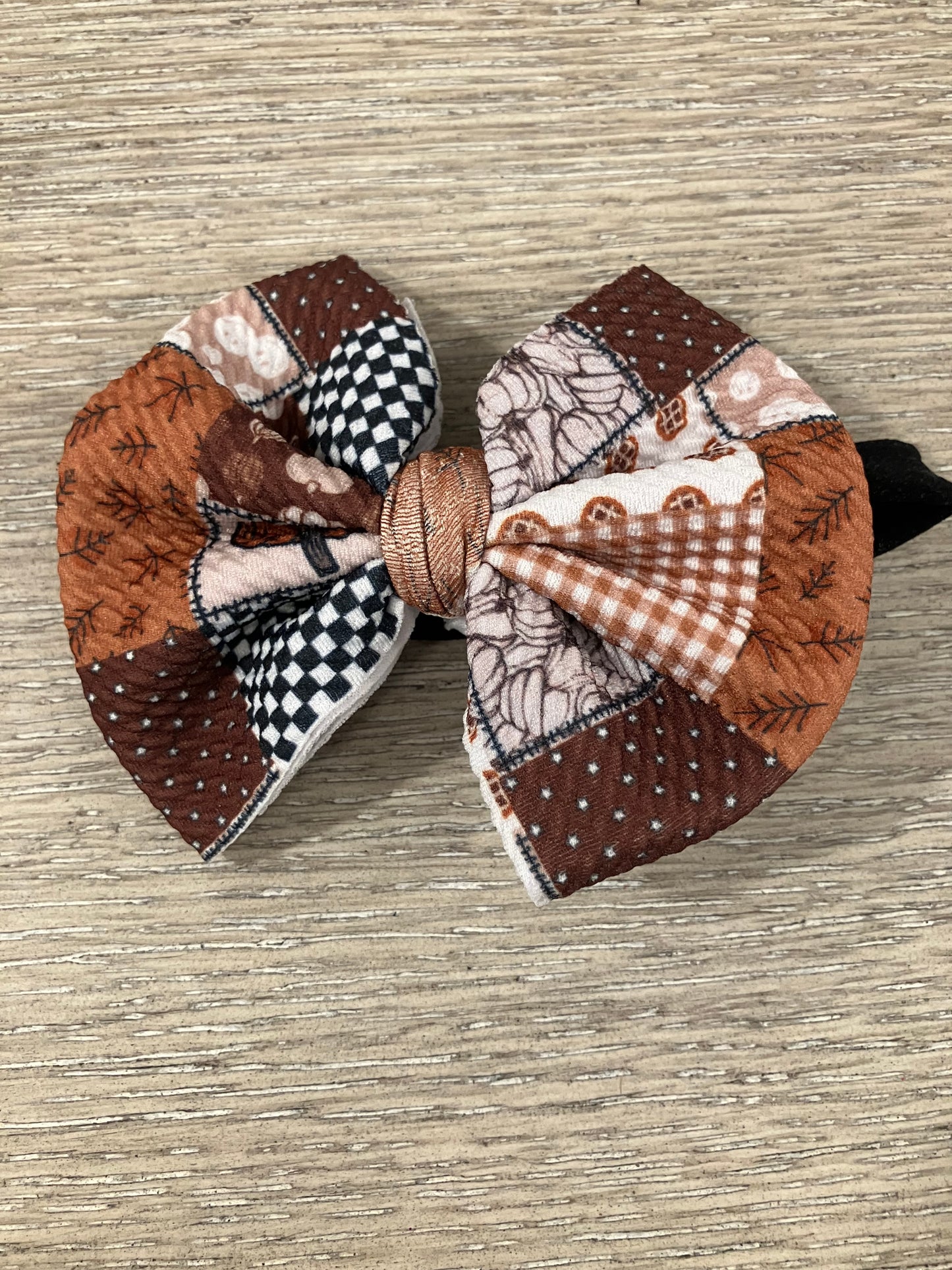 Pumpkin patchwork nylon bows