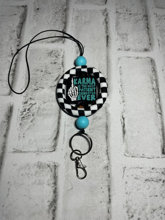 Karma is the most patient gangster ever car charm/freshie holder