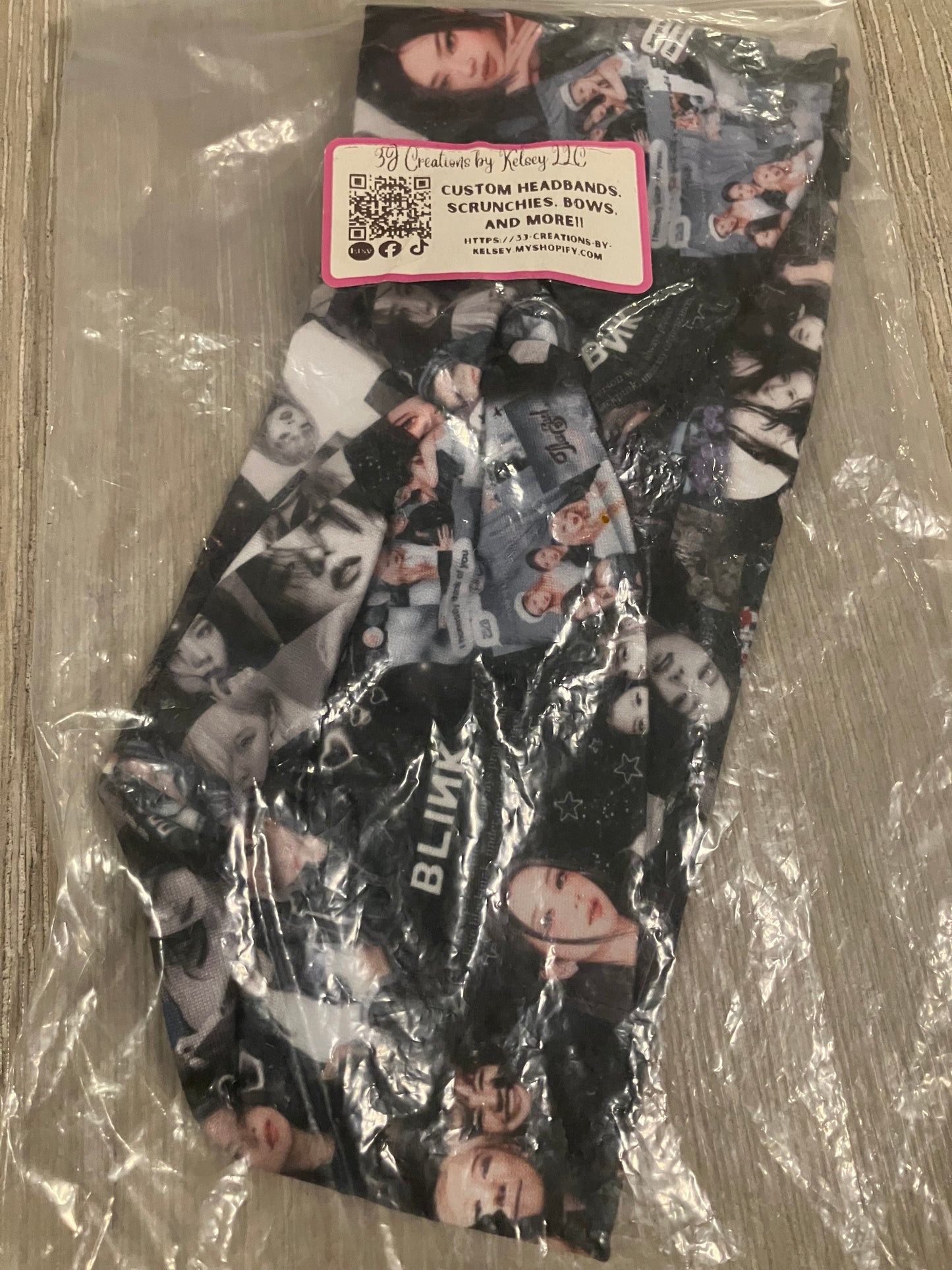 Black pink child headbands