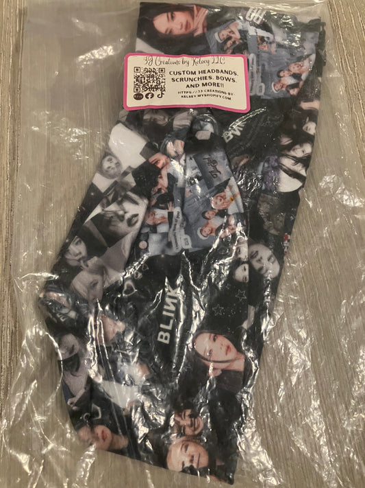 Black pink child headbands