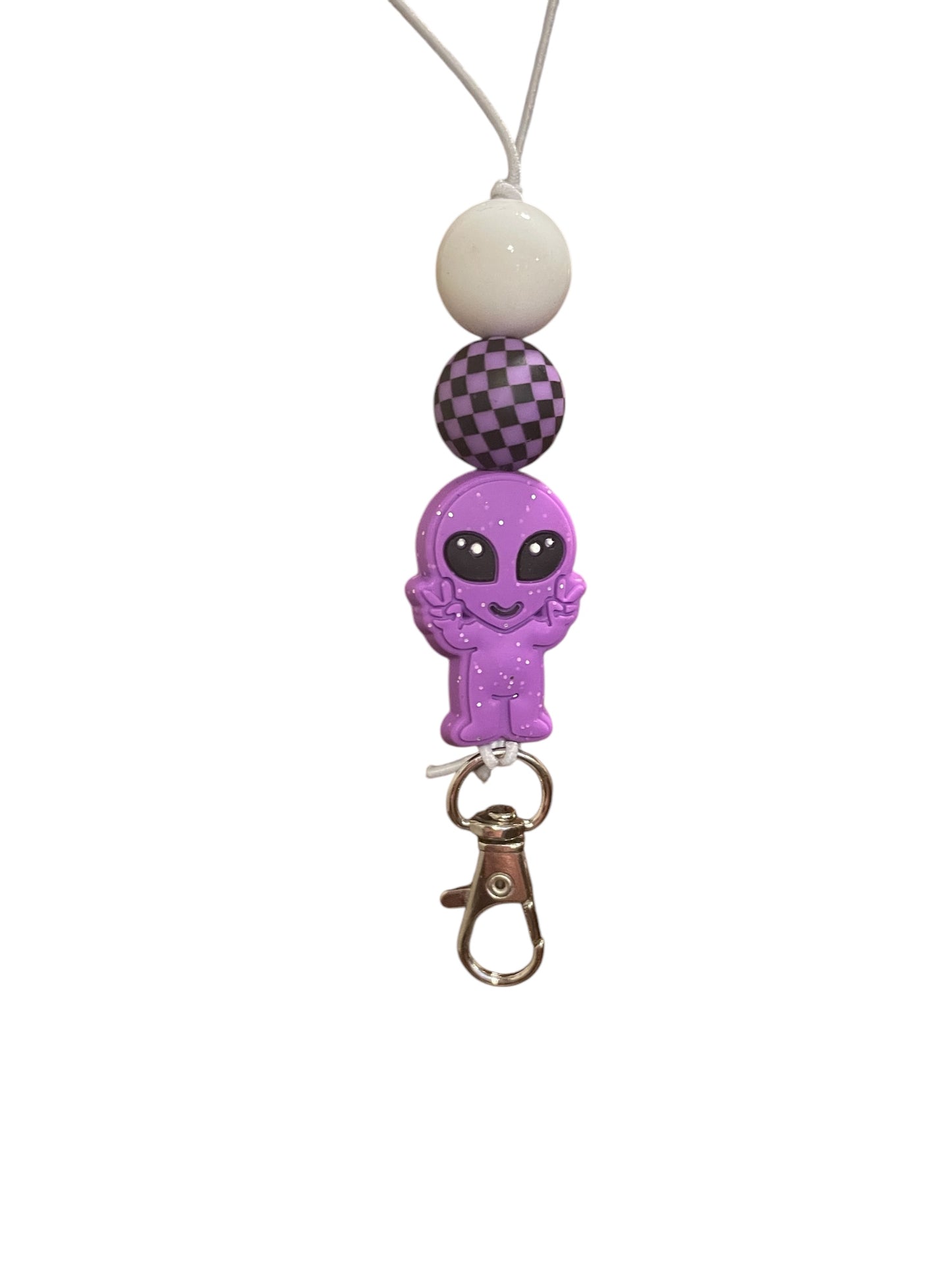 Purple alien car charm