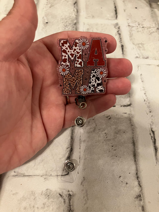 Mama cow badge reel