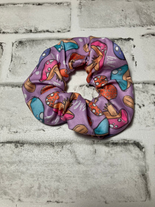 Colorful mushroom scrunchies