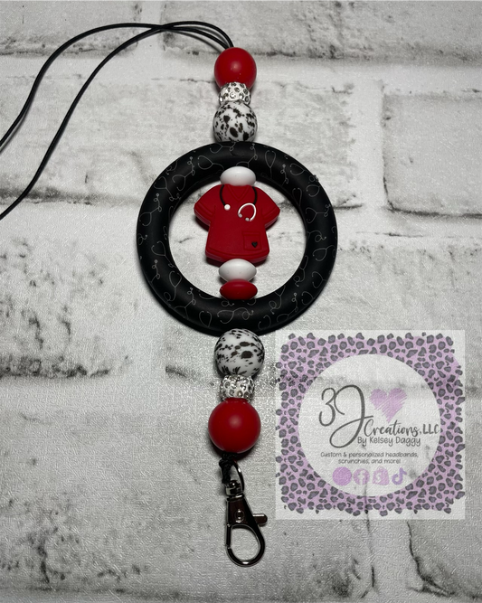 Red scrub car charm/freshie holder