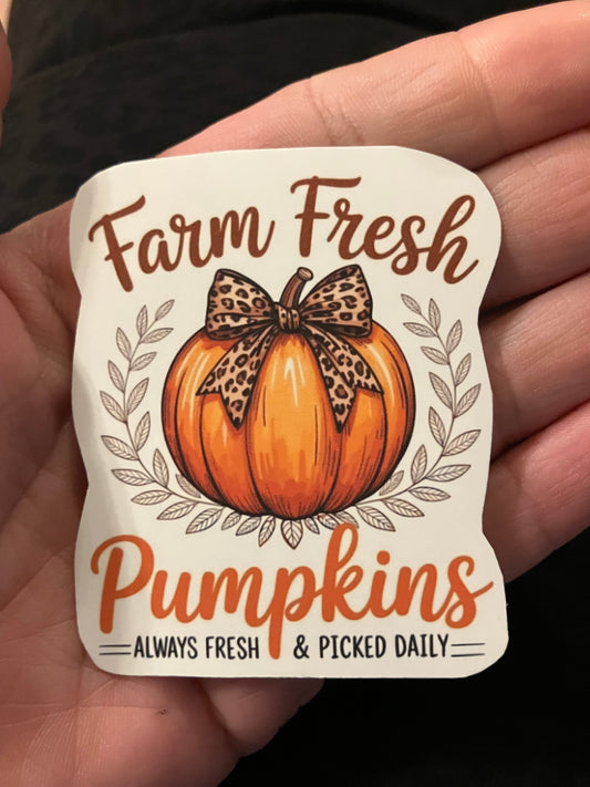 Farm fresh pumpkins stickers
