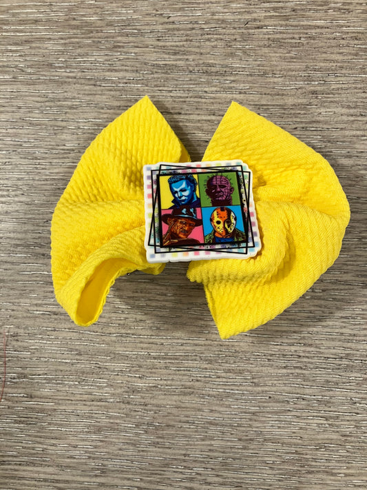 Yellow bright horror guys clip bows