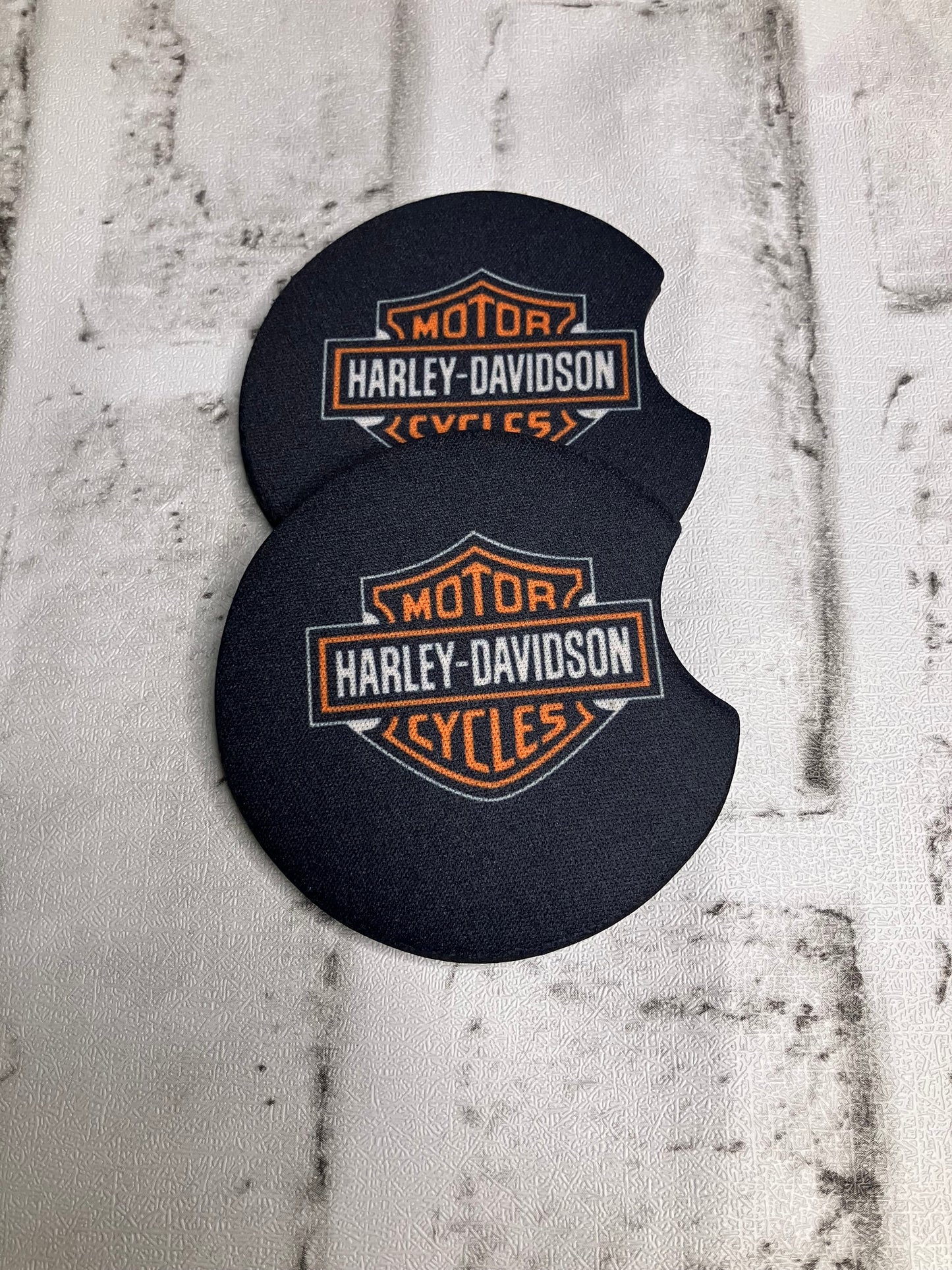 Black motorcycle car coasters
