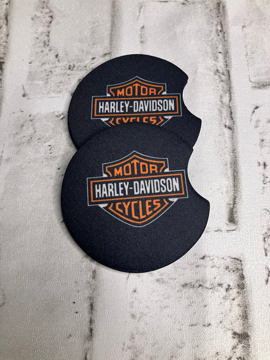 Black motorcycle car coasters