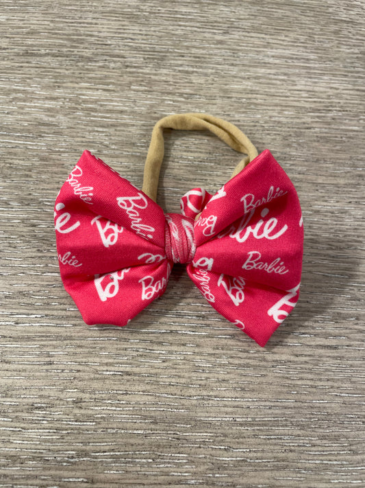 Pink doll nylon bow