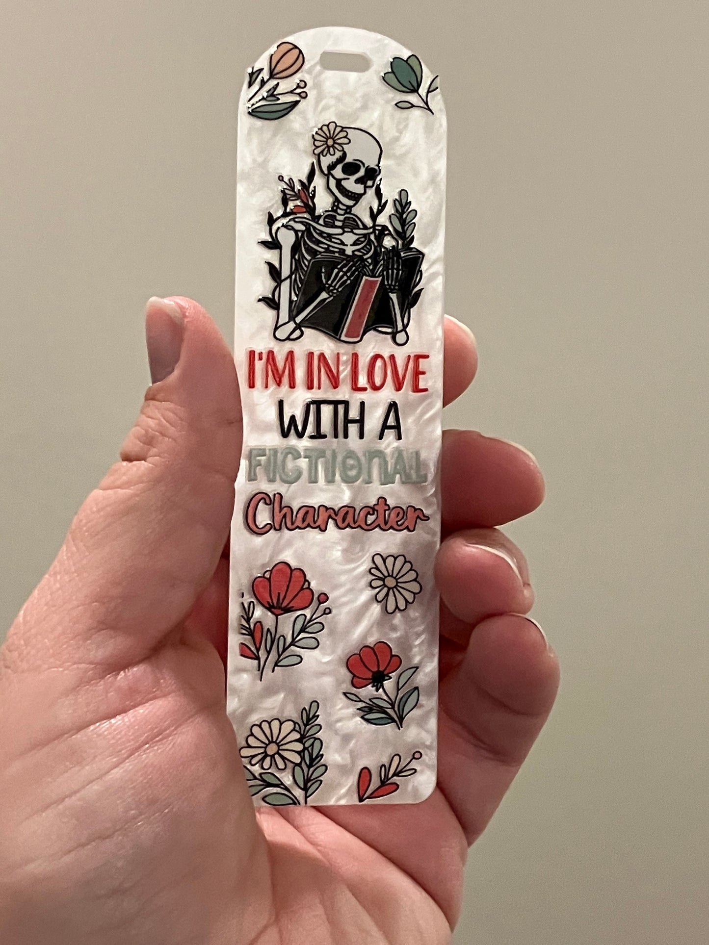 I’m in love with a fictional character bookmark white
