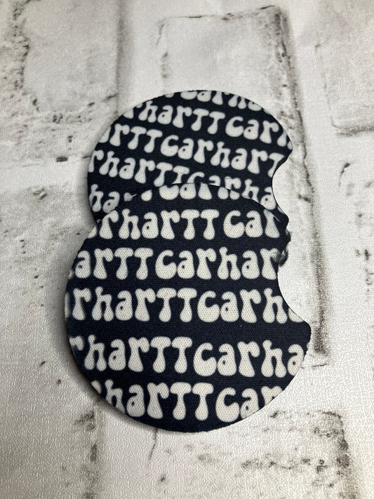 Black workwear car coasters
