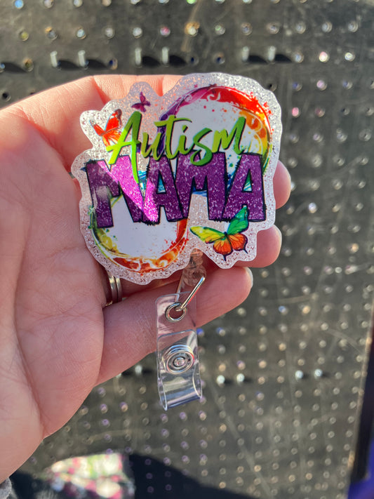 Autism mama badge reel