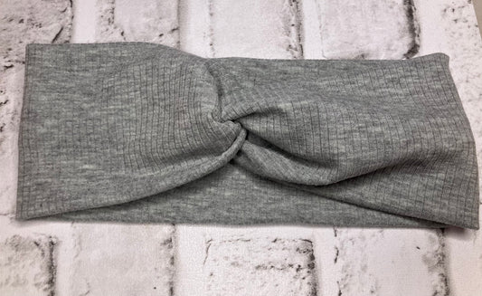 Gray ribbed child headbands