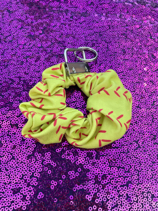 Softball laces scrunchie keychain