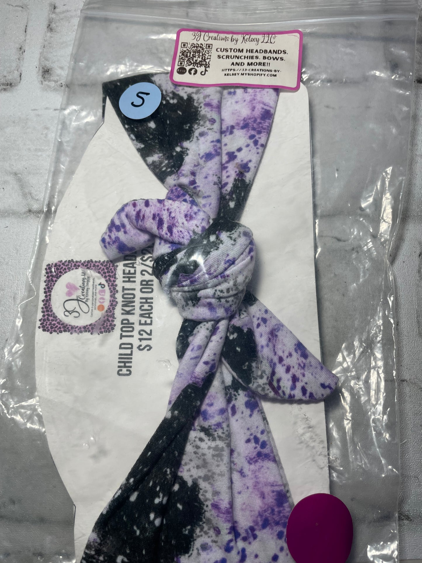 Purple cow tie headbands child