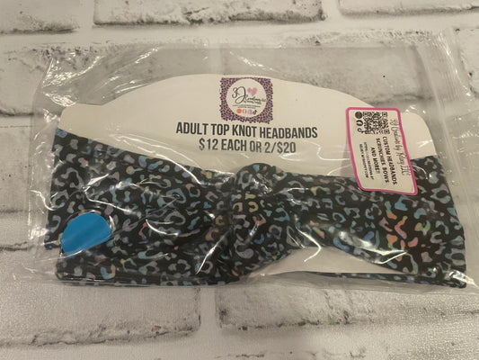 Adult holographic leopard tie headbands